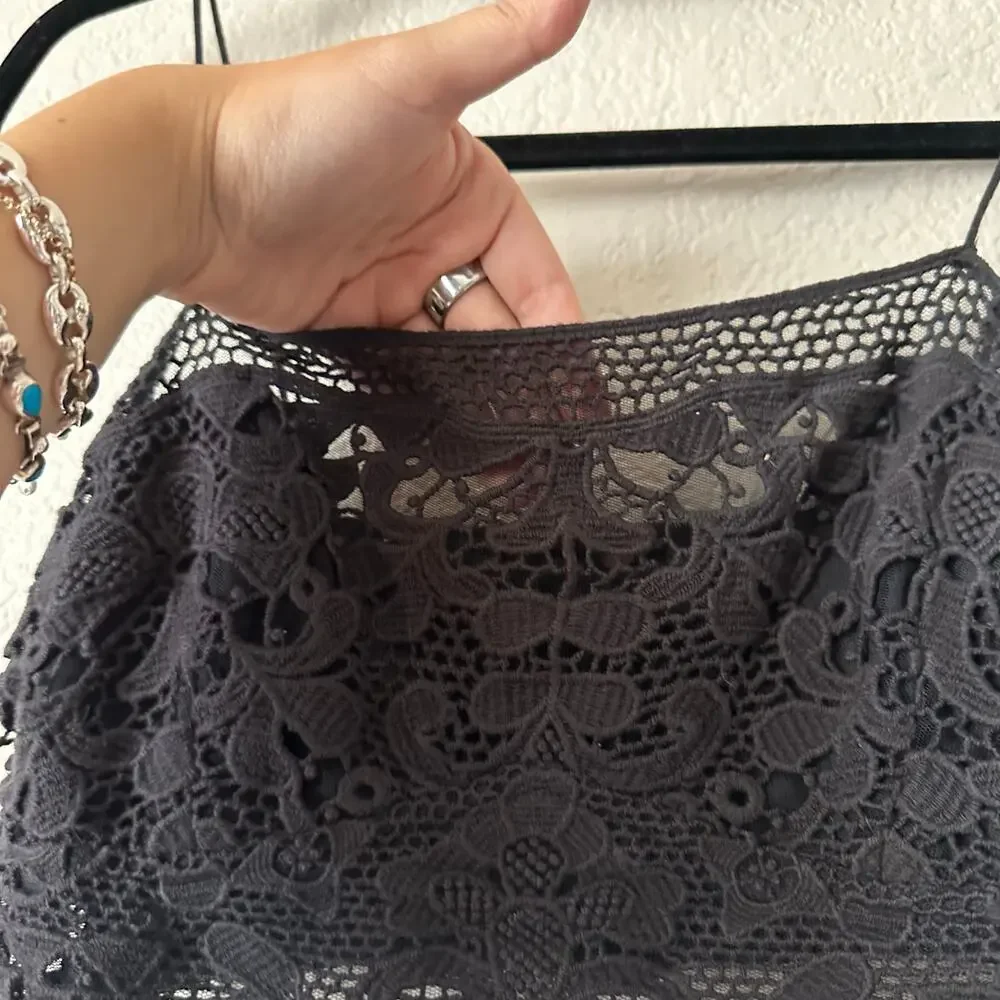 Free People Lyra Lace Bralette Black Size Medium